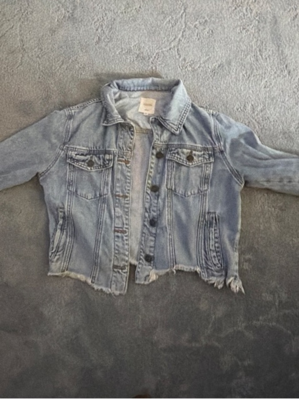 Girls Light Wash Distressed Denim Jacket - Classic Jean Jacket